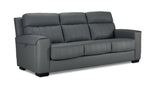 Benevento Leather Sofa, Loveseat and Chair Set - Steel