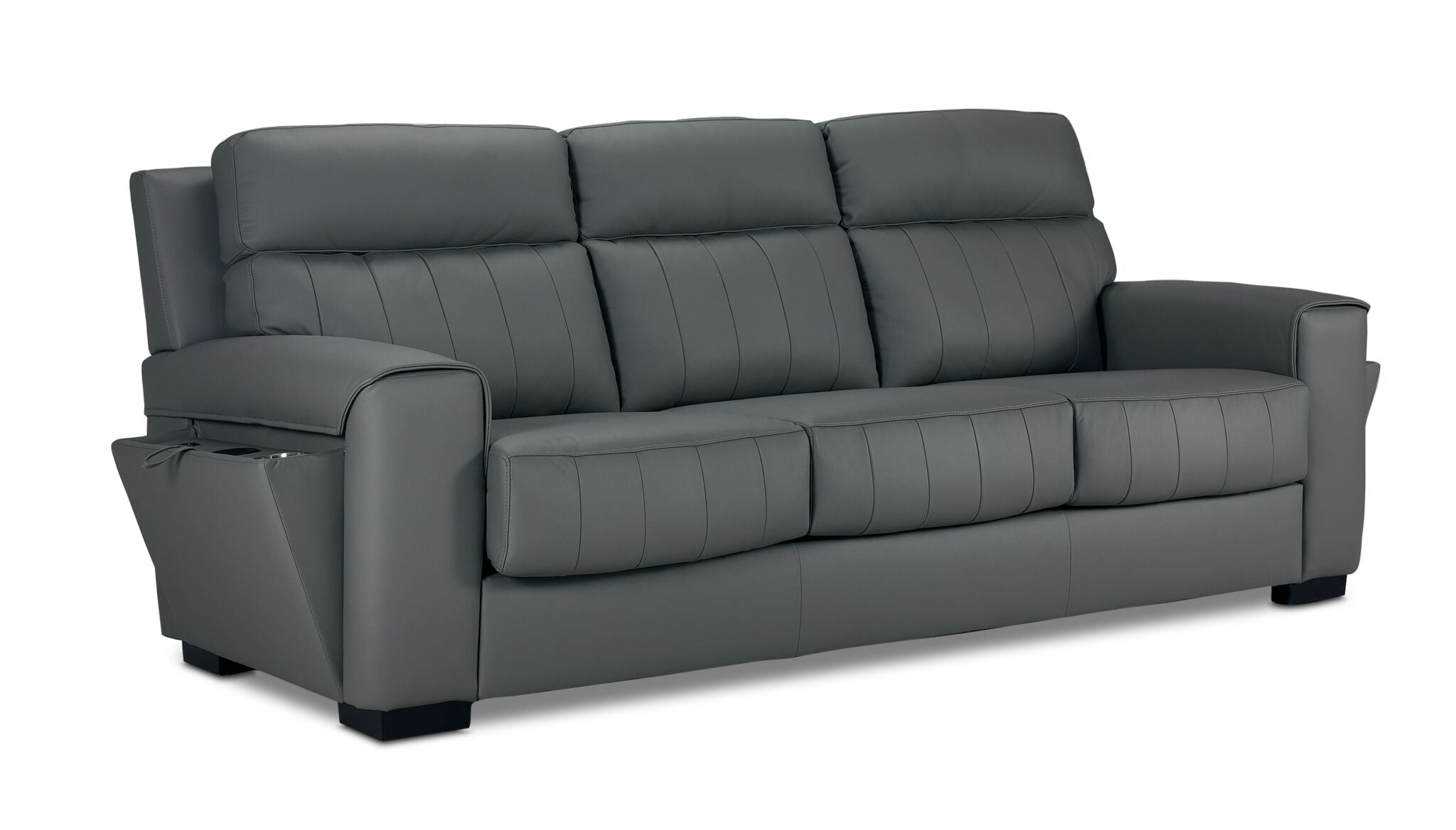leonoah Benevento Leather Sofa - Steel | Leon's