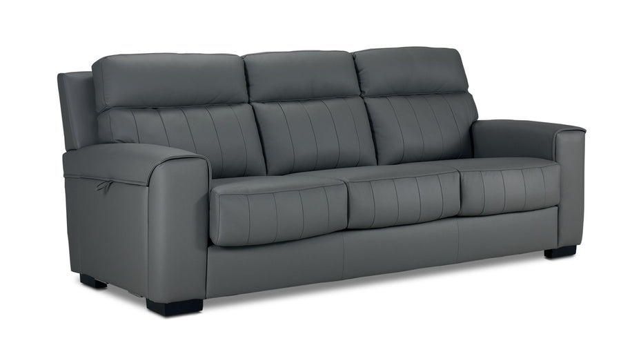 Benevento Leather Sofa - Steel