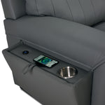 Benevento Leather Sofa and Chair Set - Steel