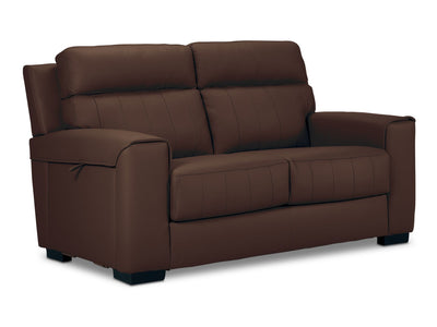 Benevento Leather Loveseat - Mocha