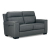 Benevento Leather Loveseat - Steel