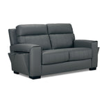 Benevento Leather Loveseat - Steel