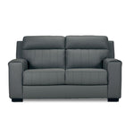 Benevento Leather Loveseat - Steel