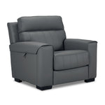 Benevento Leather Sofa, Loveseat and Chair - Steel