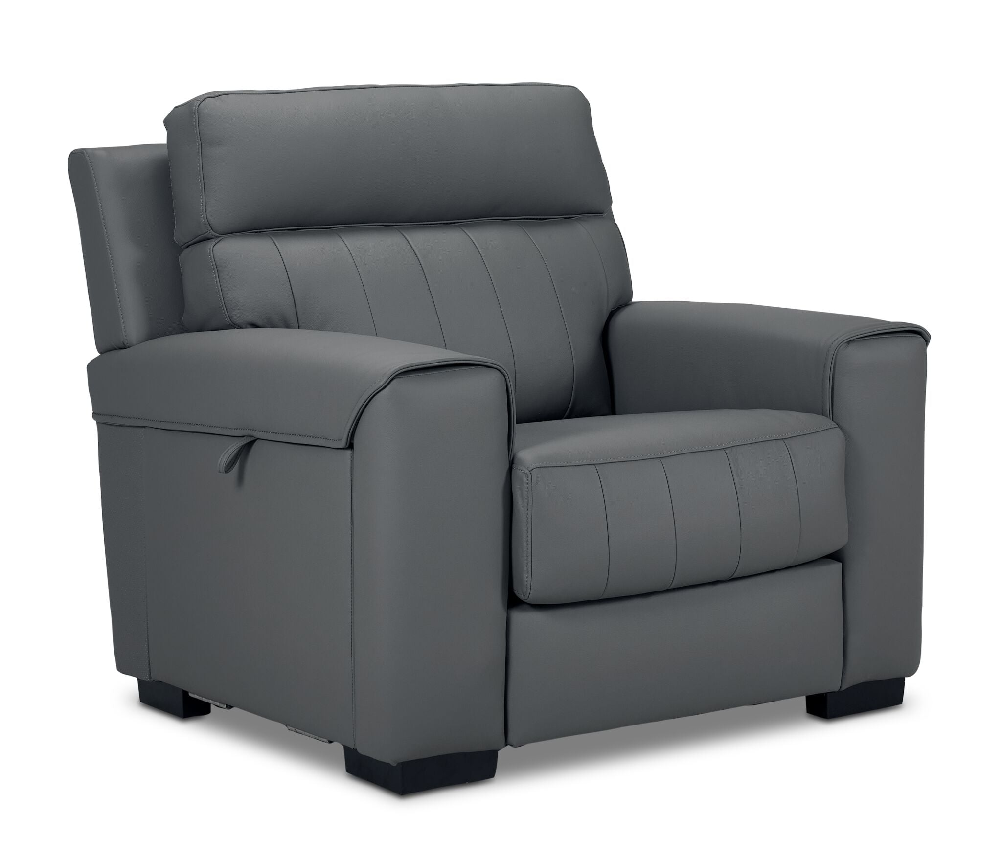 Benevento Leather Sofa, Loveseat and Chair Set - Steel