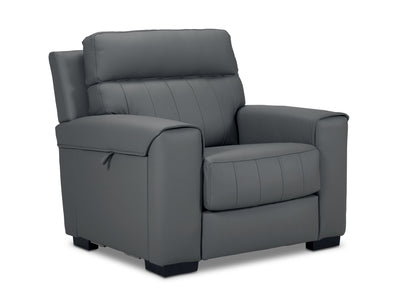 Benevento Leather Chair - Steel