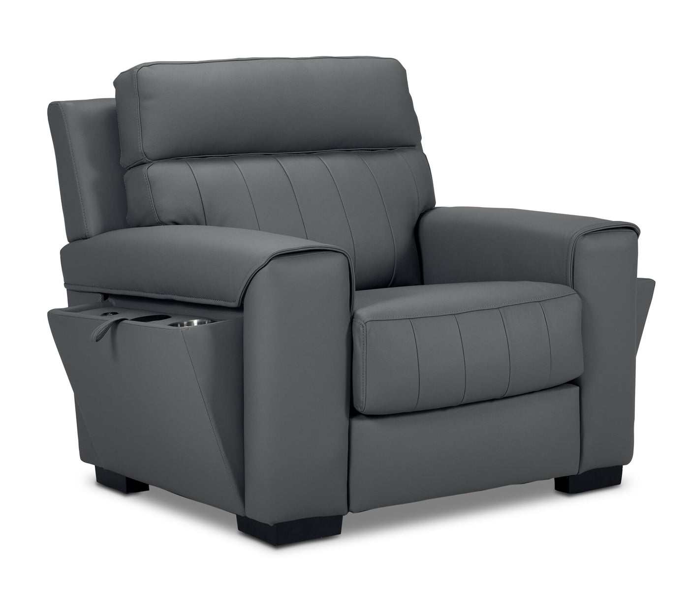 Benevento Leather Chair - Steel