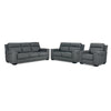 Benevento Leather Sofa, Loveseat and Chair - Steel
