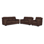 Benevento Leather Sofa, Loveseat and Chair - Mocha