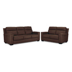Benevento Leather Sofa and Loveseat - Mocha