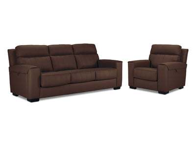 Benevento Leather Sofa and Chair - Mocha