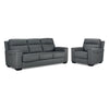 Benevento Leather Sofa and Chair - Steel