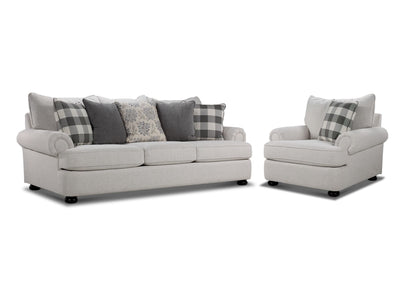 Beverly Sofa and Chair and a Half Set - TicTac Ivory