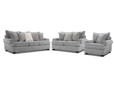 Beverly Sofa, Loveseat and Chair and a Half Set - Vangoh Grey