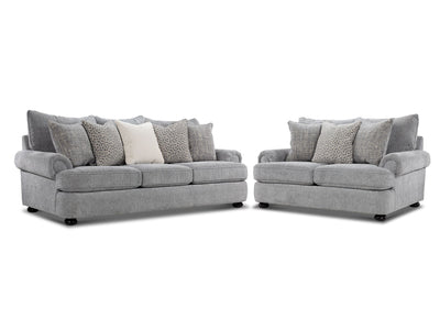 Beverly Sofa and Loveseat Set - Vangoh Grey