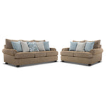 Beverly Sofa and Loveseat Set - Hightec Umber