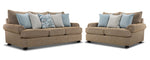 Beverly Sofa and Loveseat Set - Hightec Umber
