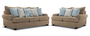Beverly Sofa and Loveseat Set - Hightec Umber