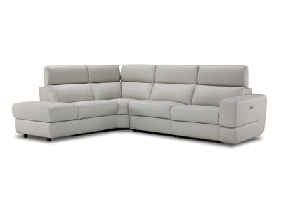 Bianca 3-Piece Power Sectional with Left Facing Chaise - Light Grey