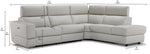 Bianca 3-Piece Power Sectional with Right Facing Chaise - Light Grey