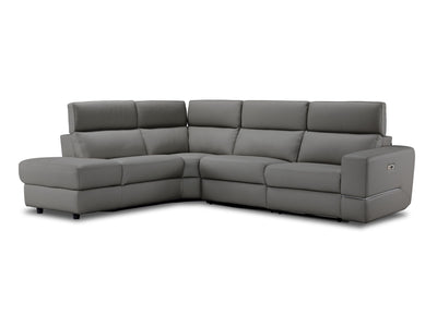 Bianca 3-Piece Power Sectional with Left Facing Chaise - Grey
