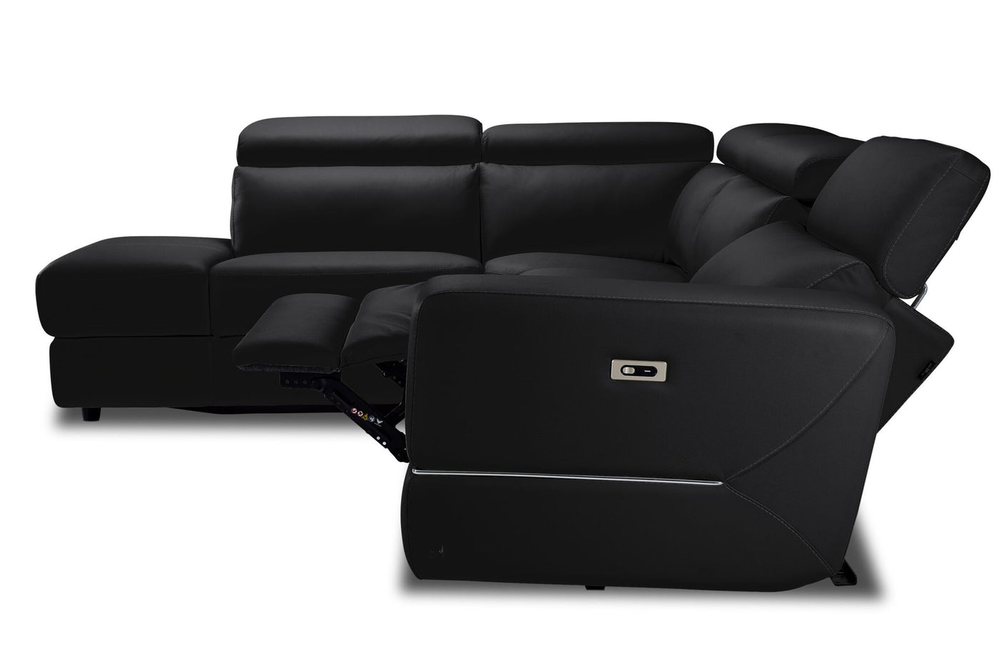 Bianca 3-Piece Power Sectional with Left Facing Chaise - Dark Grey