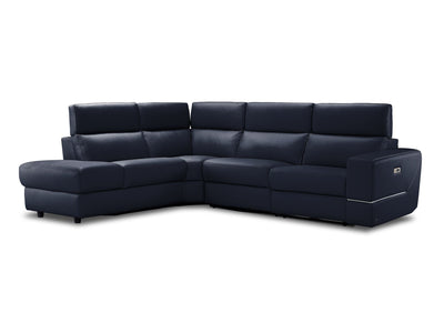 Bianca 3-Piece Power Sectional with Left Facing Chaise - Navy Blue