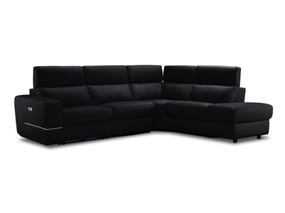 Bianca 3-Piece Power Sectional with Right Facing Chaise - Black