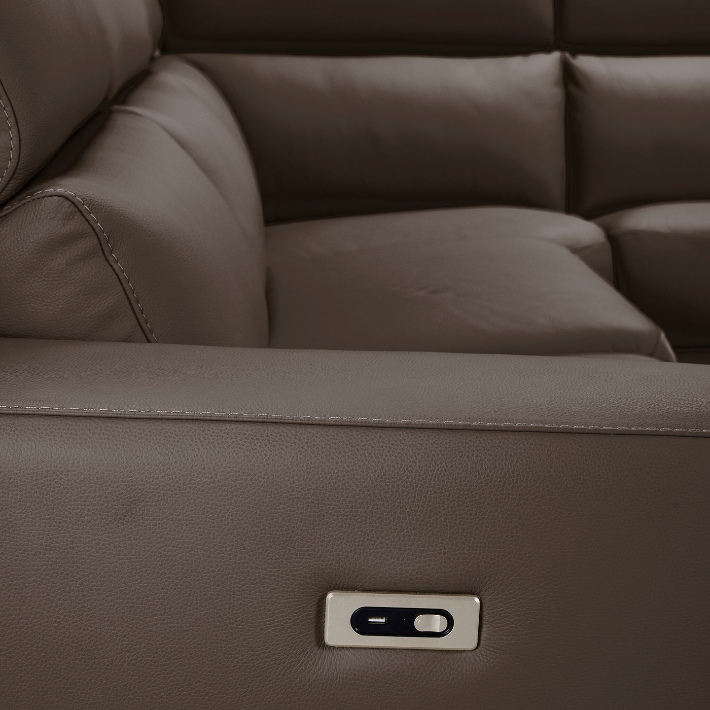 Bianca 3-Piece Power Sectional with Right Facing Chaise - Taupe