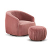 Blaire Swivel Accent Chair and Ottoman Set - Blush