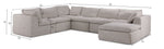 Bliss Modular 6-Piece Sectional with Ottoman - Beige