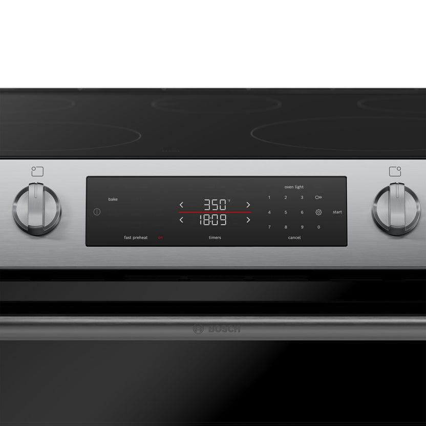 Bosch Stainless Steel 100 Series Slide-In Electric Range (5.8 Cu. Ft ...