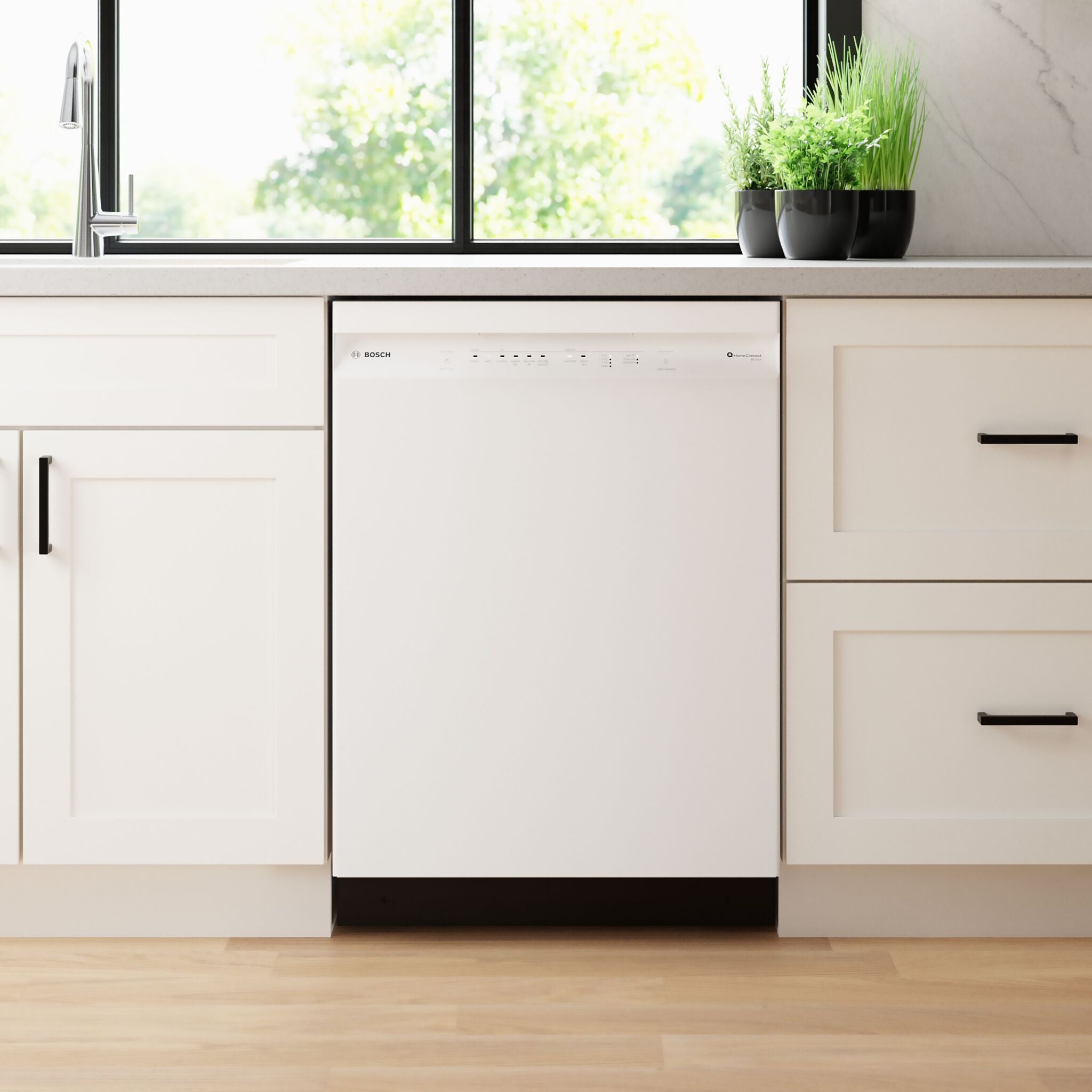 Bosch White 300 Series Built-In Dishwasher with Home Connect (48 dBA) - SHE41CM2N