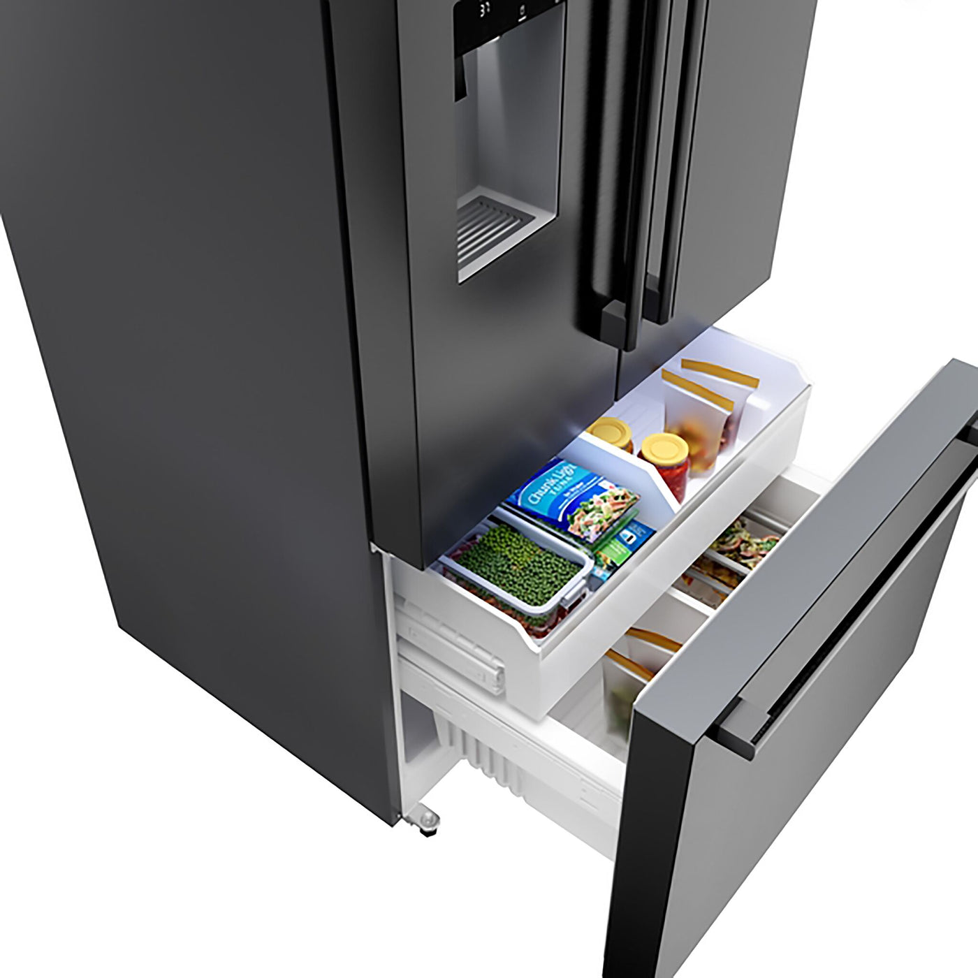 Bosch Fingerprint Resistant Brushed Black Steel 500 Series French Door Refrigerator (26 Cu. Ft.) B36FD52SNB