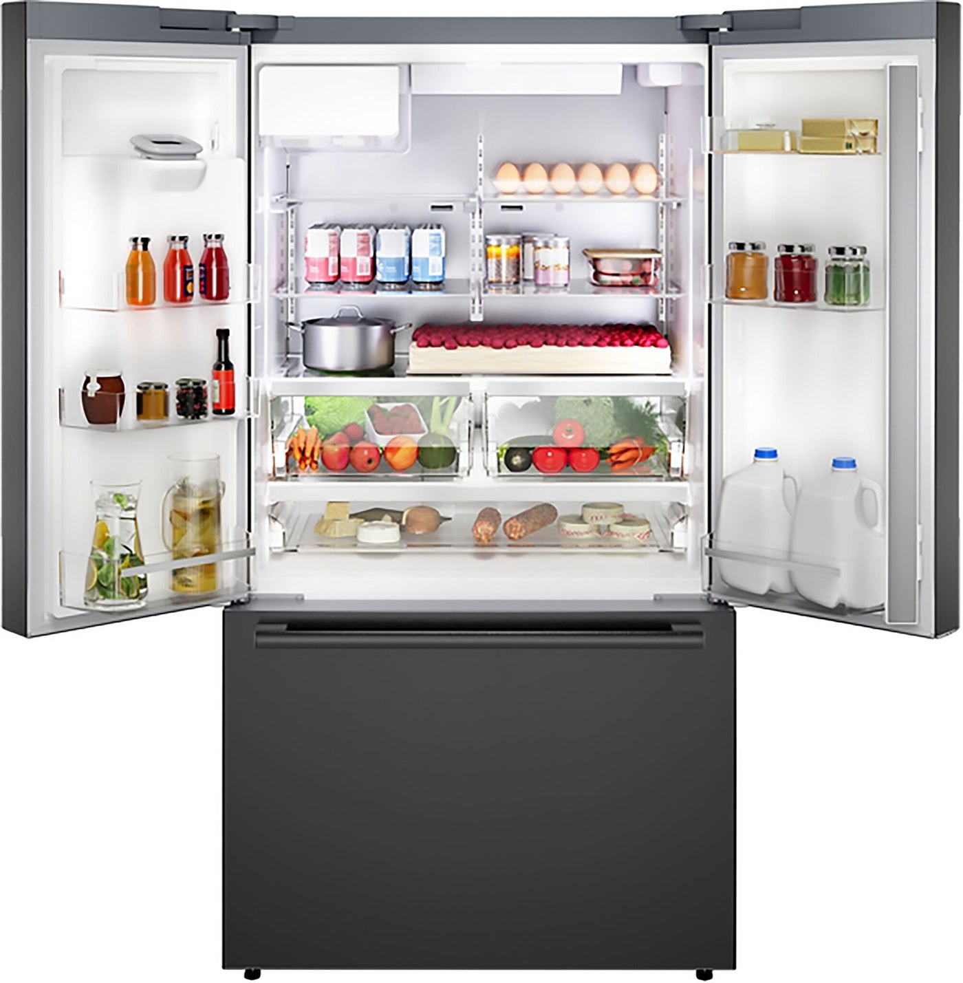 Bosch Fingerprint Resistant Brushed Black Steel 500 Series French Door Refrigerator (26 Cu. Ft.) B36FD52SNB