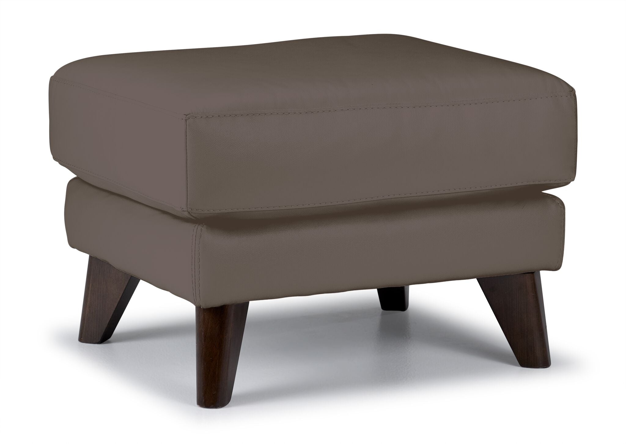 Braylon Leather Ottoman - African Grey