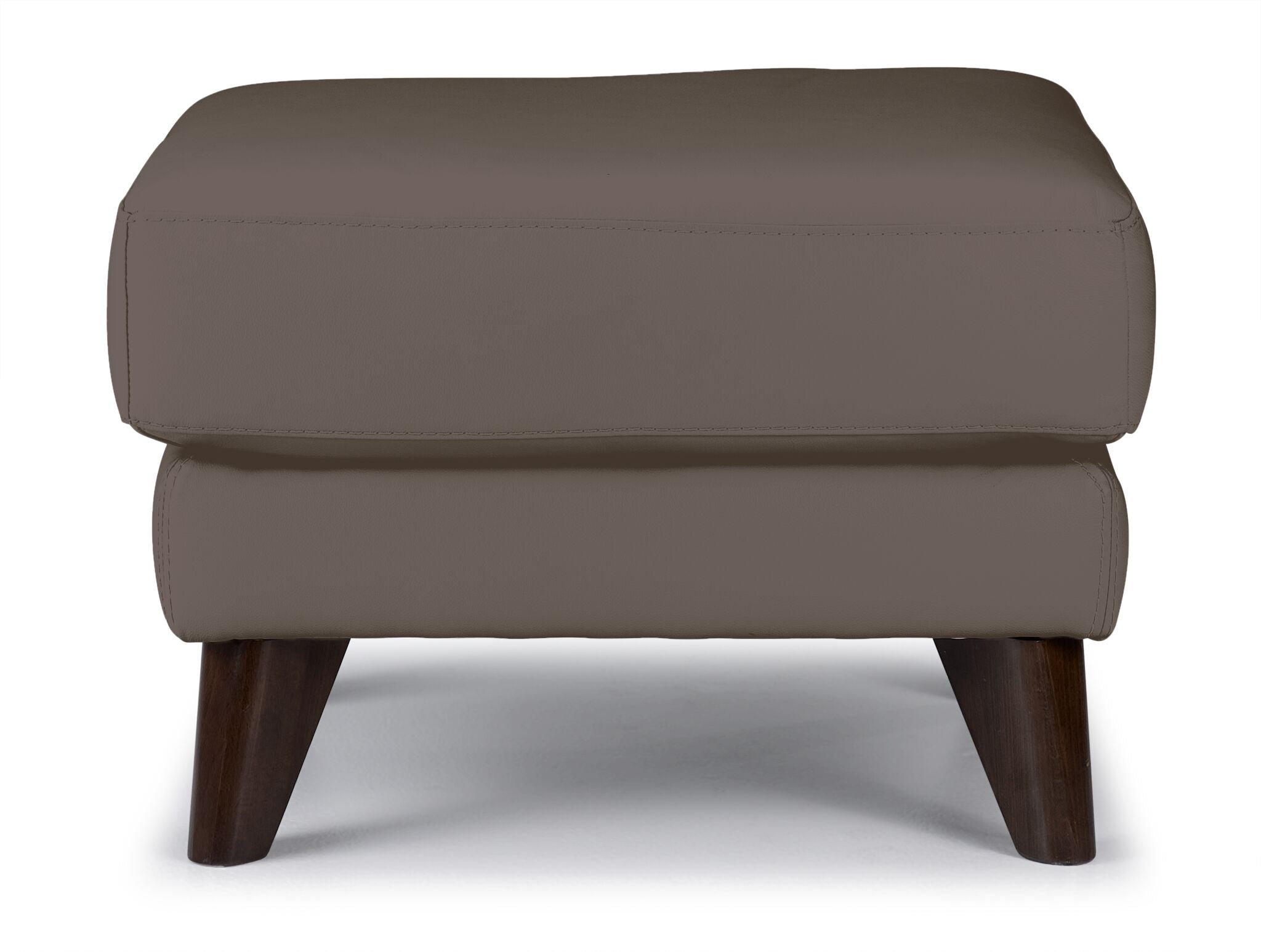 Braylon Leather Ottoman - African Grey
