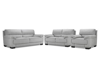 Brody Sofa, Loveseat and Chair Set - Silver Grey