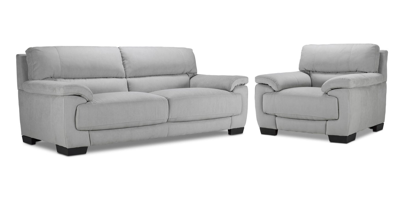 Brody Sofa and Chair Set - Silver Grey