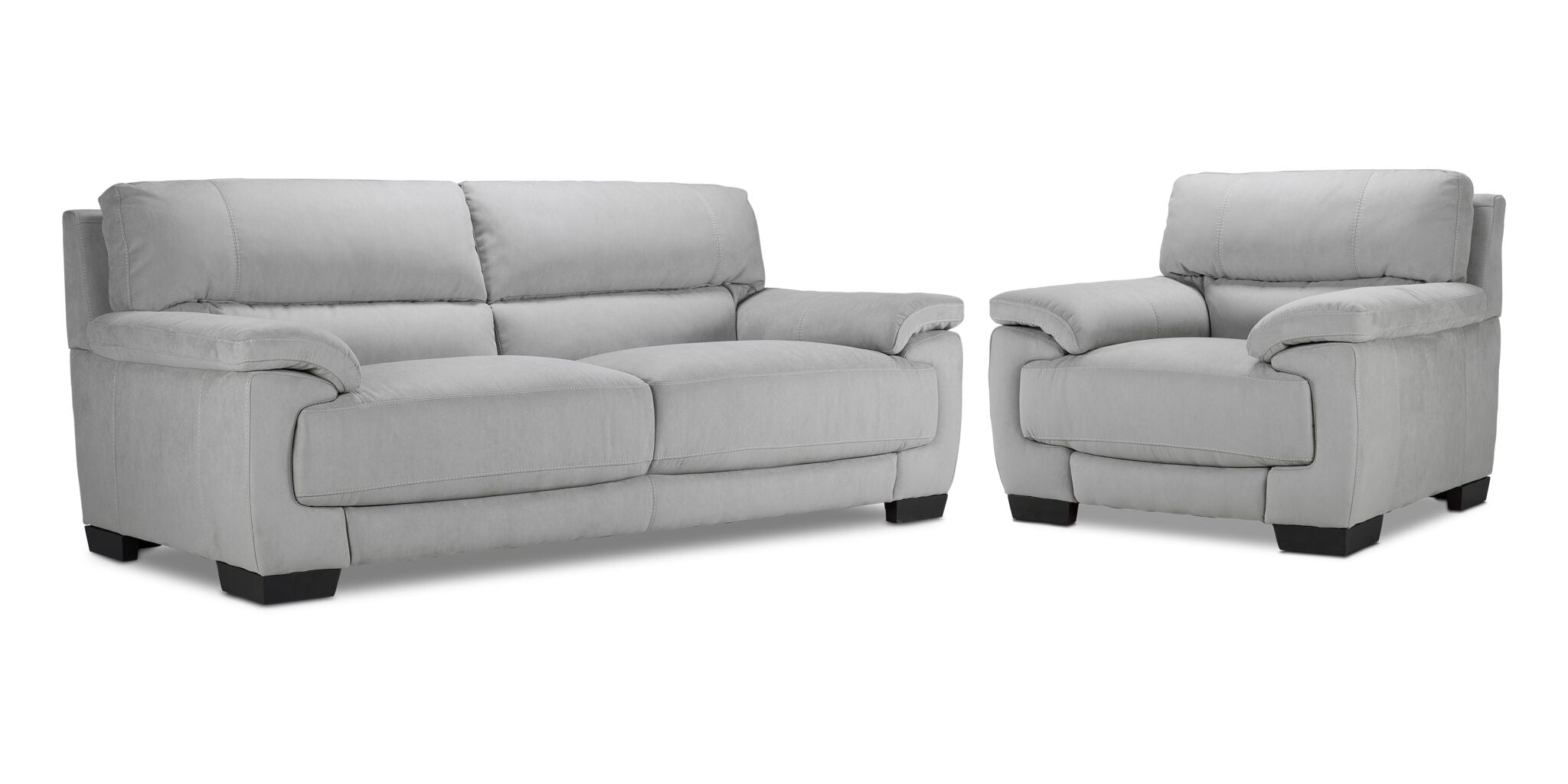Brody Sofa and Chair Set - Silver Grey