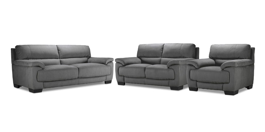Brody Sofa, Loveseat and Chair Set - Dark Grey