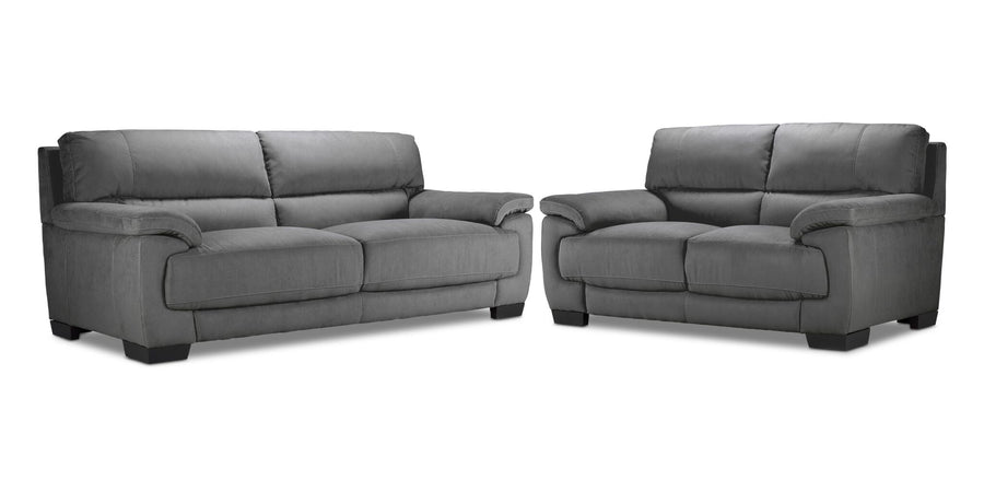 Brody Sofa and Loveseat Set - Dark Grey
