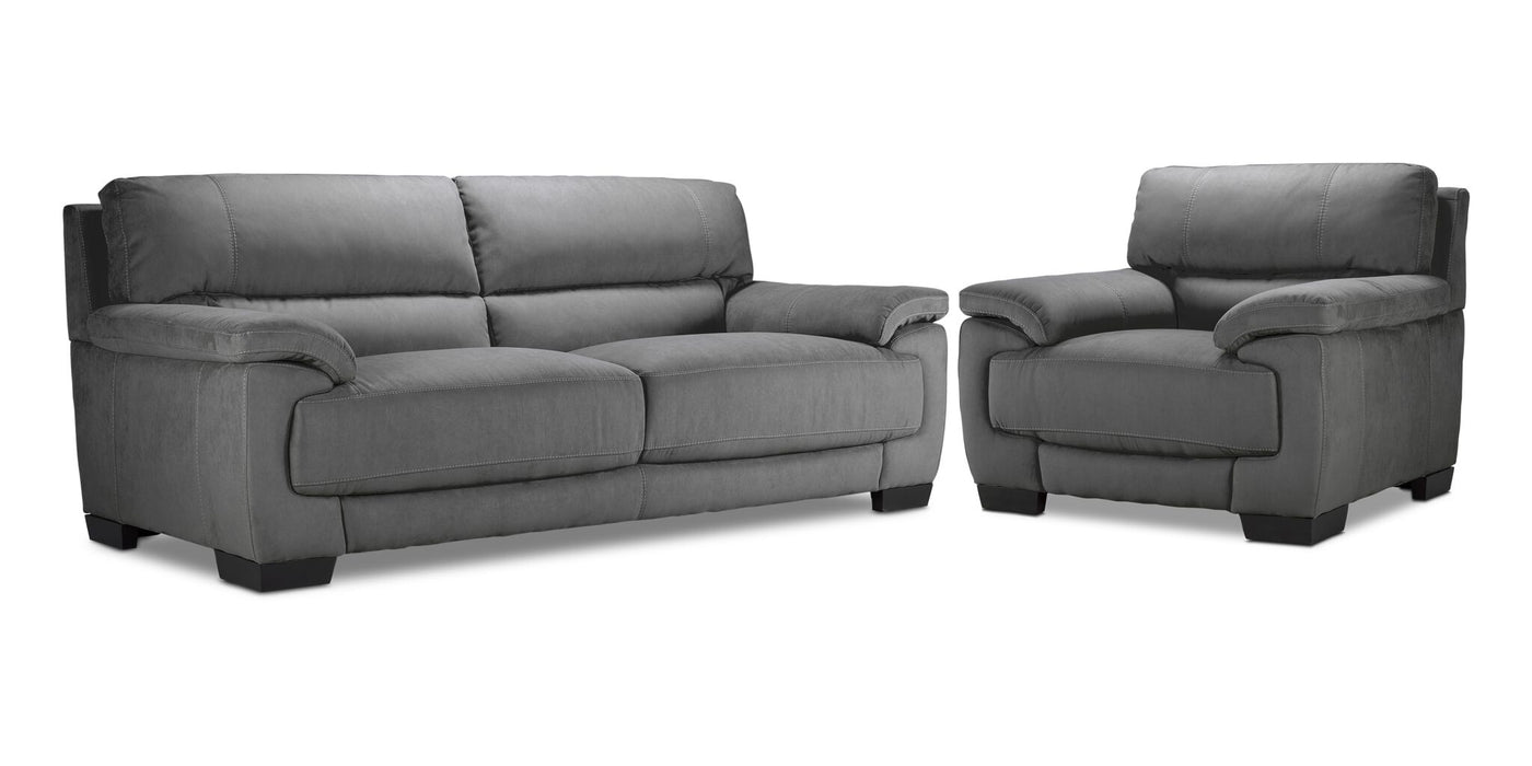 Brody Sofa and Chair Set - Dark Grey