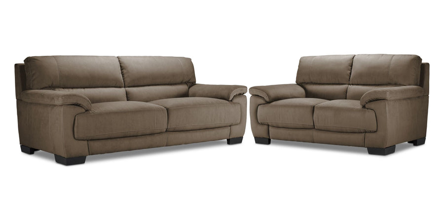 Brody Sofa and Loveseat Set - Taupe