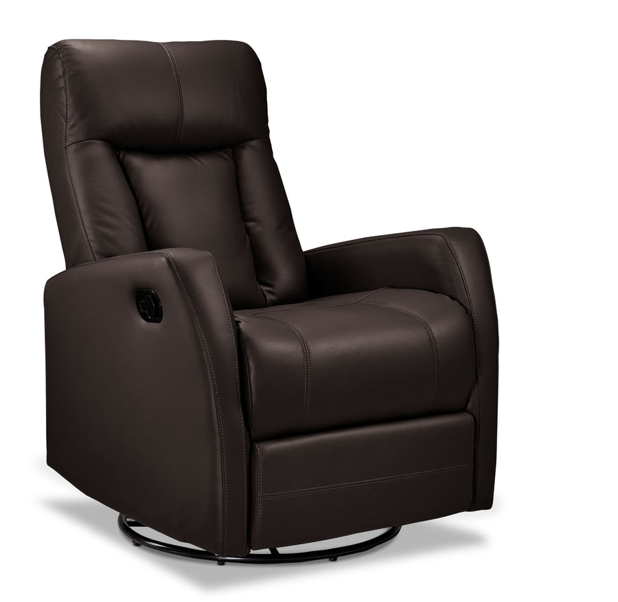 Bronco Swivel Glider Recliner - Dark Brown