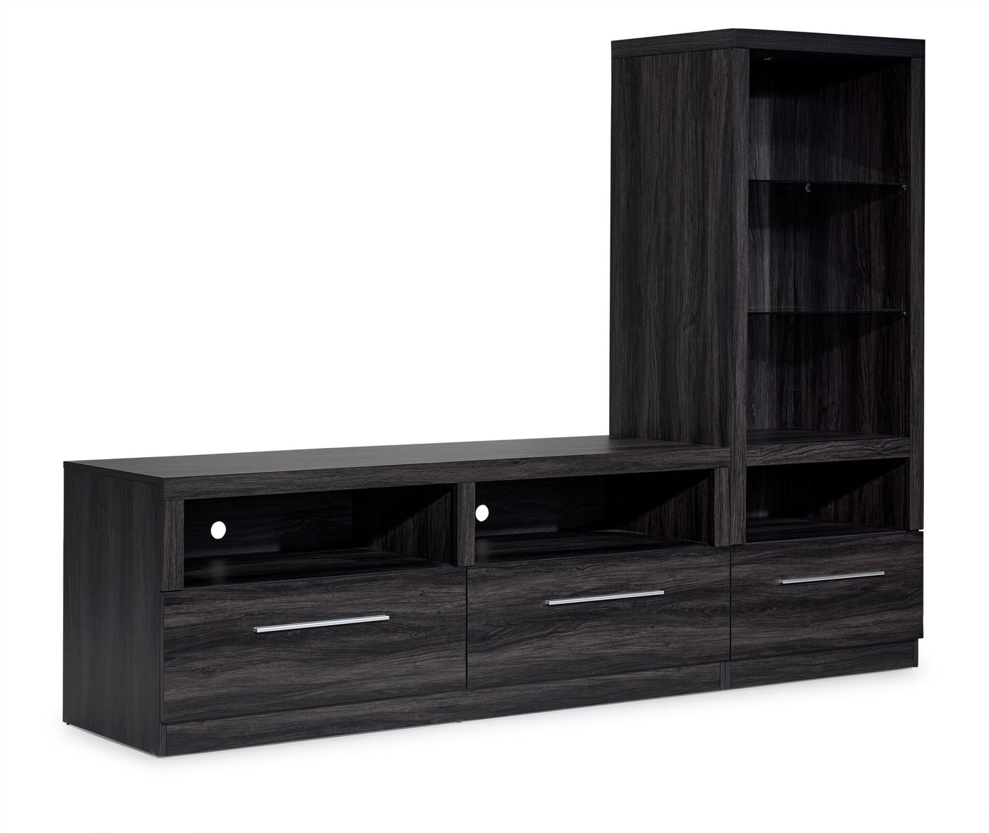 Bronte 58” TV stand and one Pier Package- Charcoal Grey