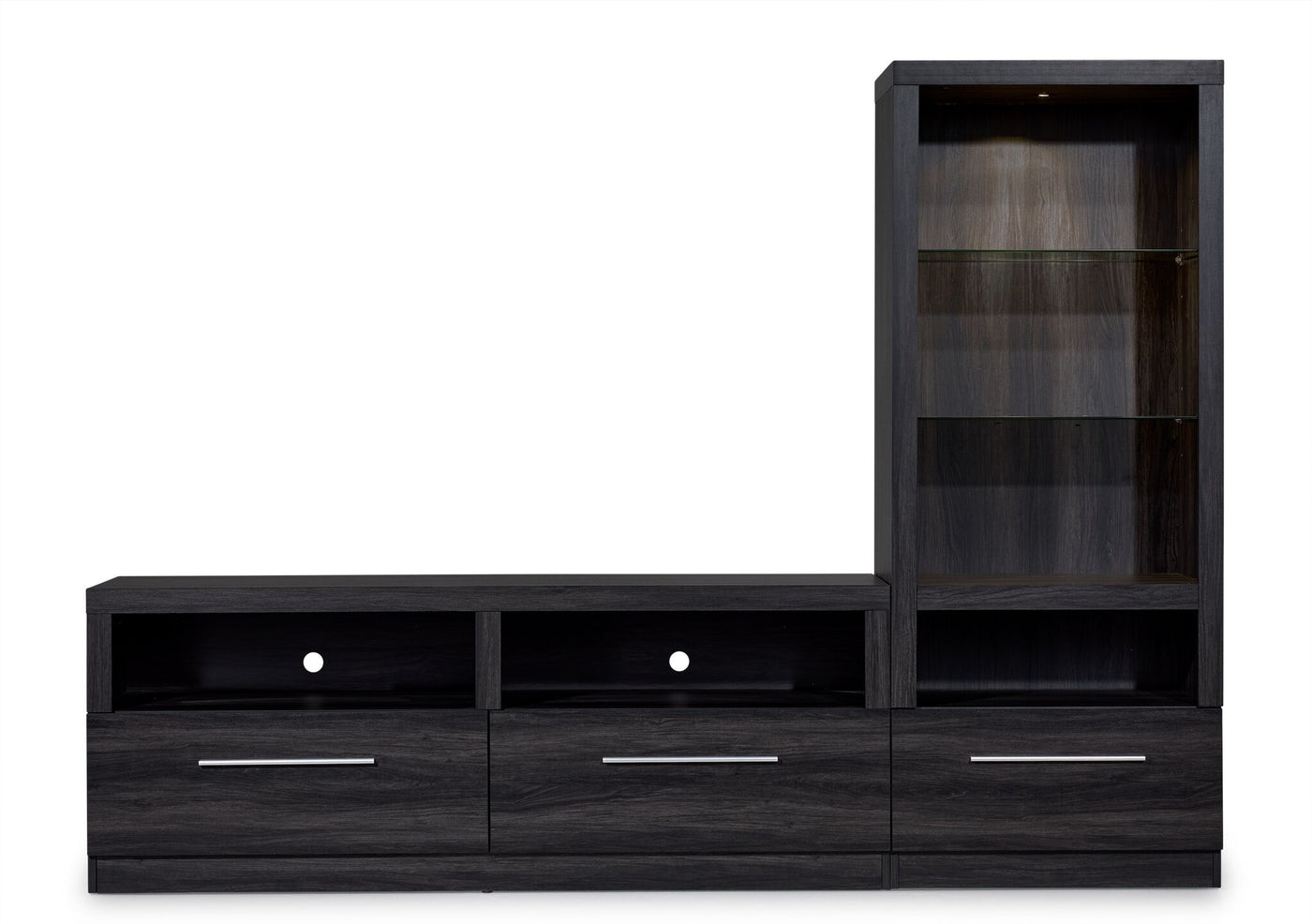 Bronte 58” TV stand and one Pier Package- Charcoal Grey