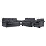 Brooklyn Sofa, Loveseat and Chair Set - Grey