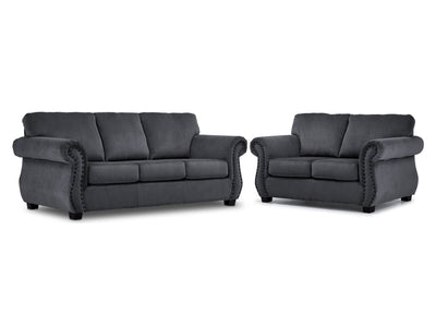 Brooklyn Sofa and Loveseat Set - Grey